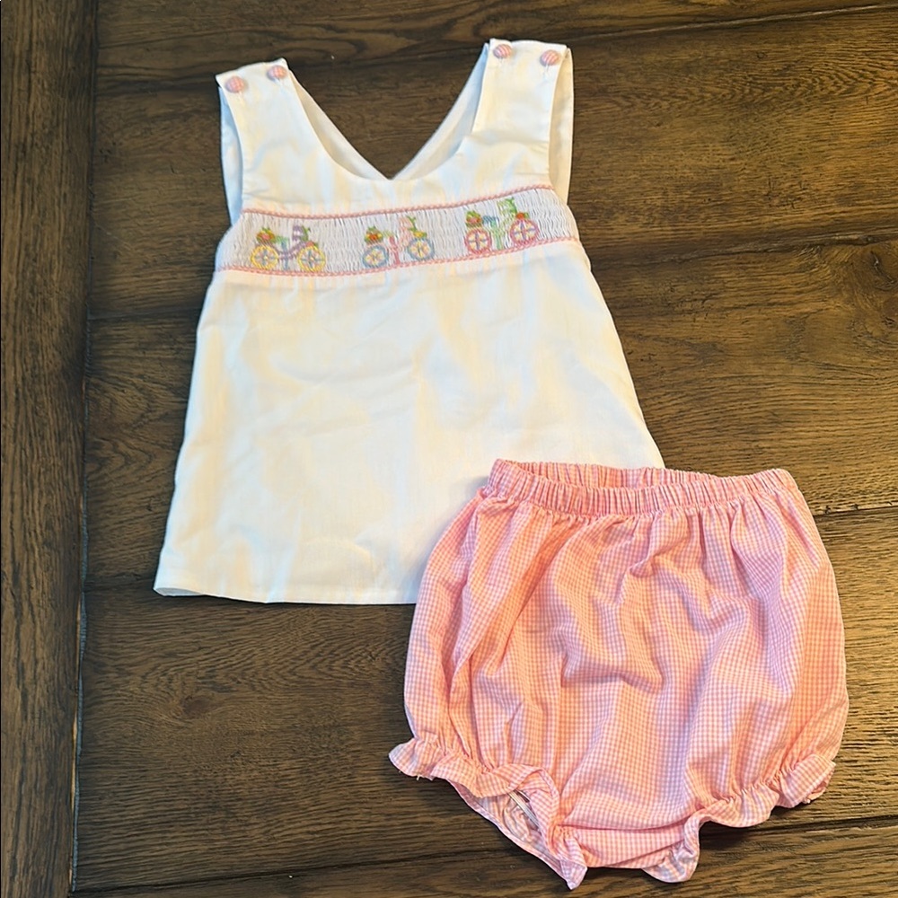 White and Pink Baby Outfit